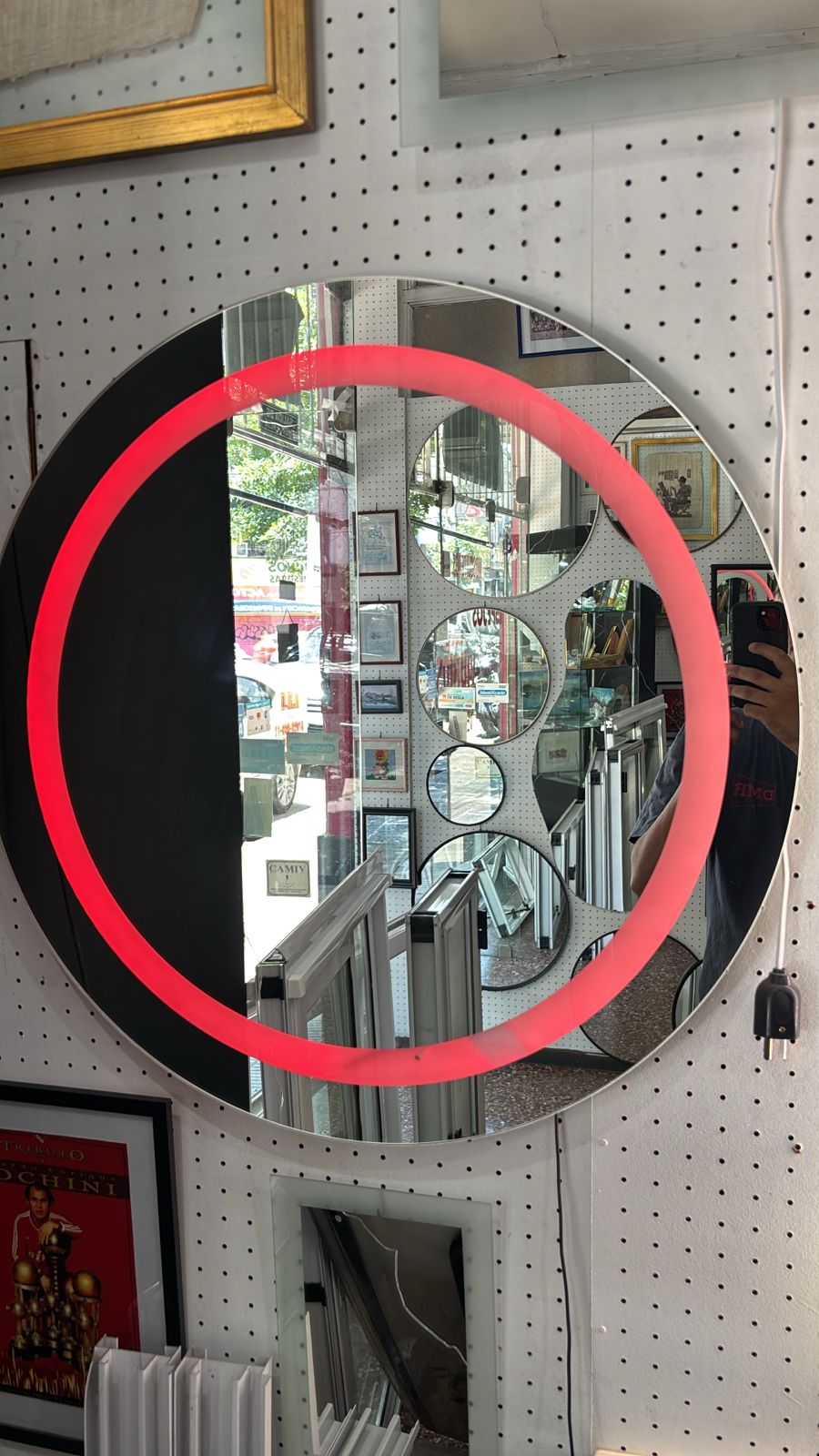 Espejo Redondo 4 mm con Luz LED Multicolor y Control Remoto 70 cm de Diámetro